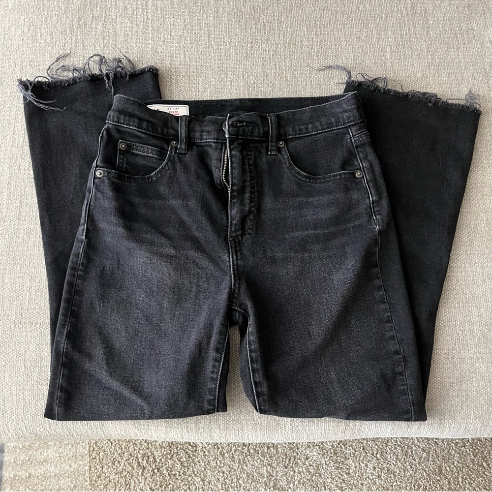 GAP High Rise Kick Fit Raw Hem Jeans